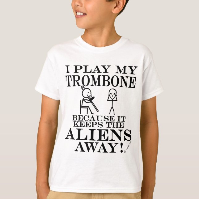 T-shirt Garder les Aliens loin de Trombone (Devant)