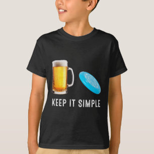 T-shirt Gardez Bière Simple Et Disc Golf Drôle Commun