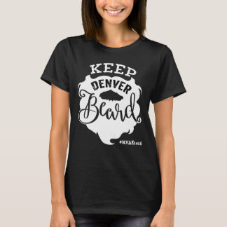T-shirt "Gardez la barbe de Denver" - Noir à col V féminin