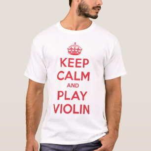 T-shirt Gardez la chemise calme de violon de jeu