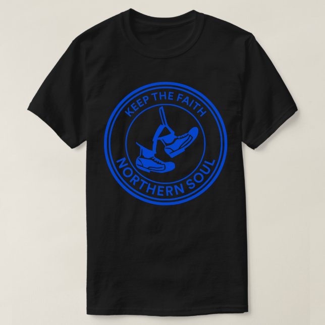 T-shirt Gardez la foi, l'âme du nord en Sticker bleu (Design devant)