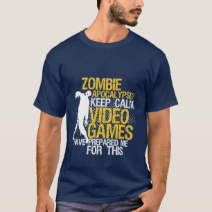 T-shirt Gardez l'apocalypse drôle calme de zombi de