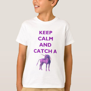 T-shirt Gardez le calme et attrapez une licorne violette p