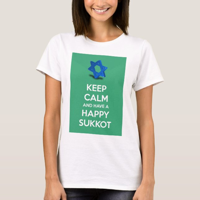 T-shirt Gardez le calme et ayez un Sukkot heureux (Devant)