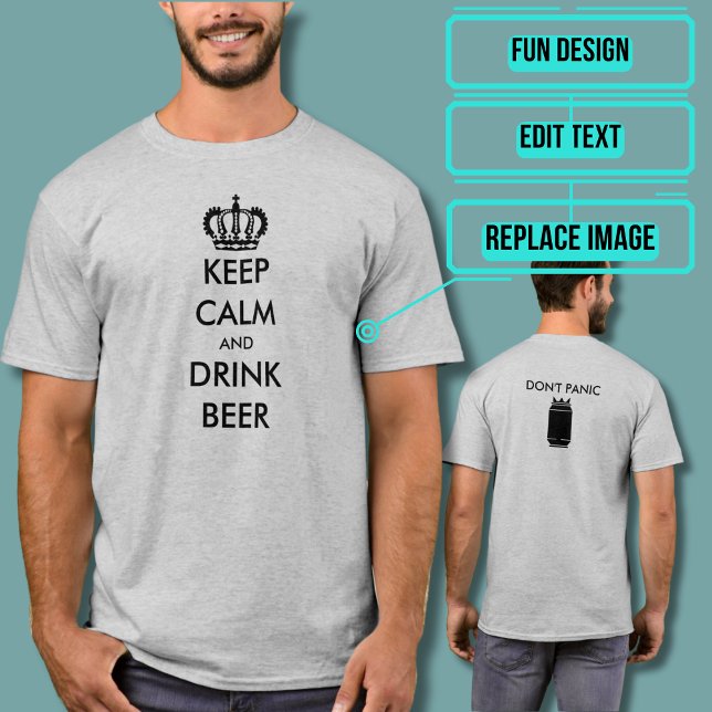 T-shirt Gardez le calme et buvez de la bière Teer (Please enjoy our design and see the others in the collection.)