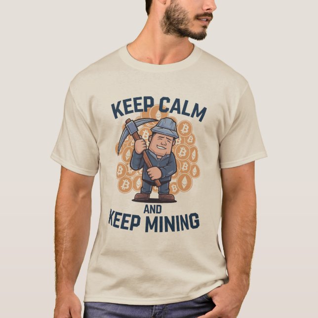 T-shirt Gardez le calme et continuez l'exploitation minièr (Devant)