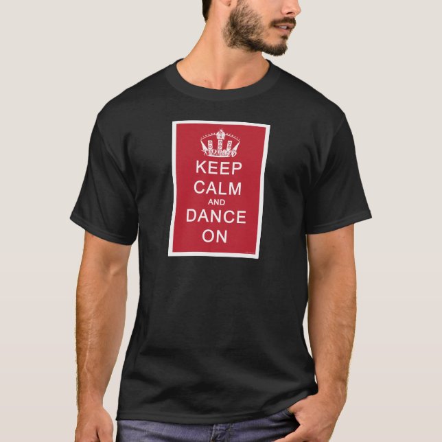 T-shirt Gardez le calme et dansez sur (le rouge) (Devant)