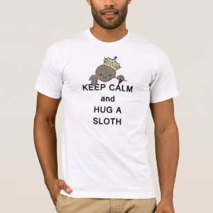 T-shirt Gardez le calme et étreignez une paresse Meme