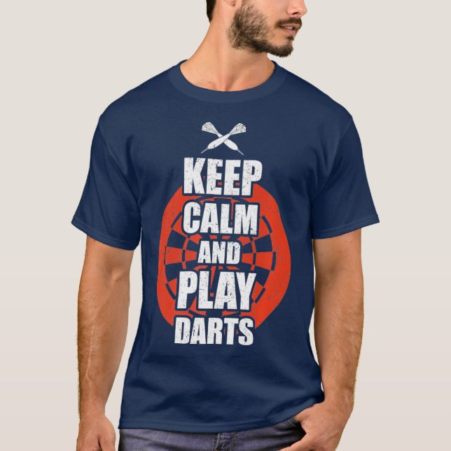 T-shirt Gardez le calme et jouer des fléchettes Dart Shirt (Devant)