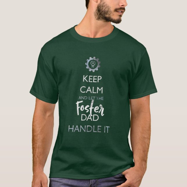 T-shirt Gardez le calme et laissez le papa adoptif le (Devant)