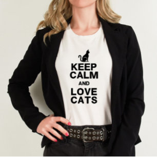 T-shirt Gardez le calme et l'amour Chats Chemise