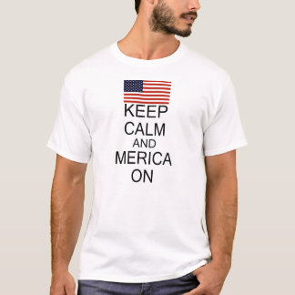 T-shirt Gardez le calme et le Merica sur la chemise