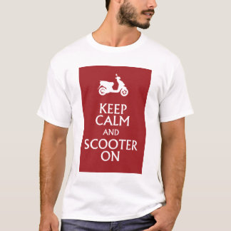 T-shirt Gardez le calme et le scooter sur la pièce en t