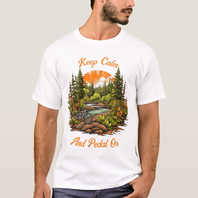 T-shirt Gardez le calme et pédalez (Devant)
