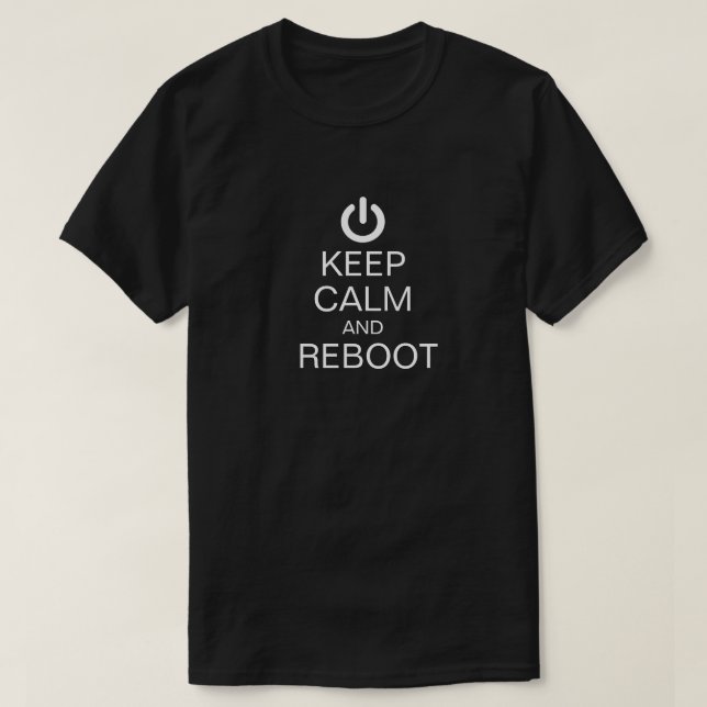 T-shirt Gardez le calme et rechargez le technicien nerd (Design devant)