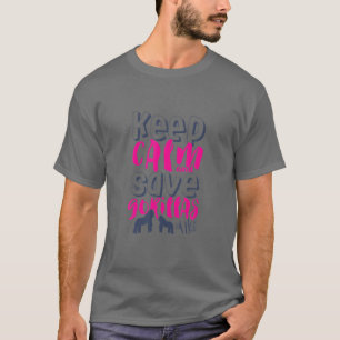 T-shirt Gardez le calme et sauver Gorillas Faune Animaux C