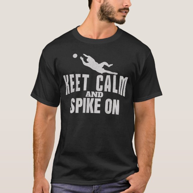 T-shirt Gardez Le Calme Et Spiez Sur Spikeball (Devant)