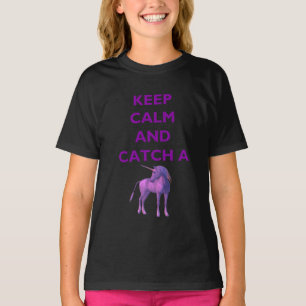 T-shirt Gardez Le Calme, Purple Unicorne Filles Hanes T-Sh