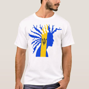 T-shirt Gardez le calme que c'est un Bajan teintent le