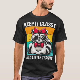 T-shirt Gardez Le Raccoon Classé Avec Lunettes De Soleil E