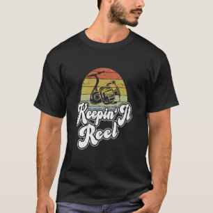 T-shirt Gardez-le vrai, style rétro, pêcheur drôle punny F