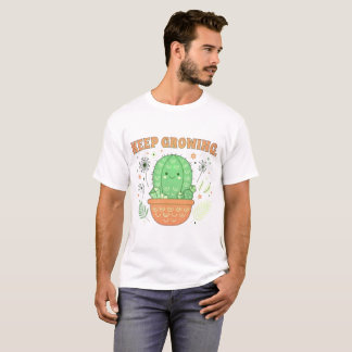 T-shirt  Gardez une croissance Cactus Mignon Graphique Rét