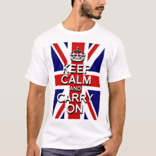 T-shirt gardez votre calme et continuez Drapeau Union Jack