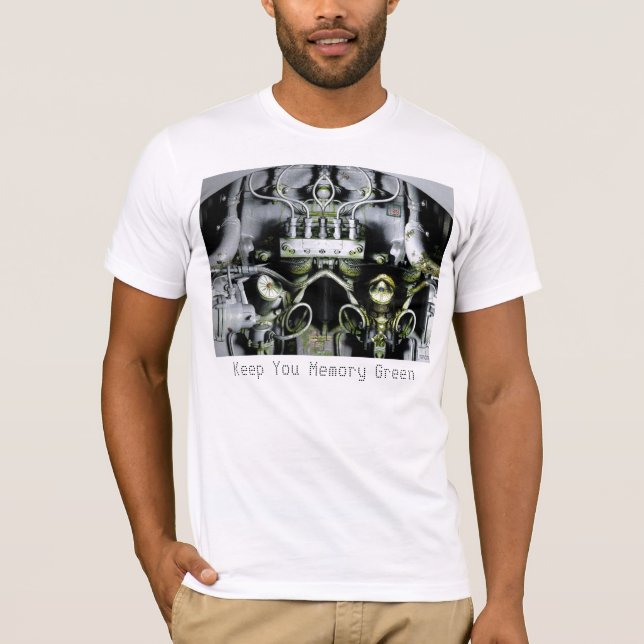 T-shirt Gardez votre mémoire Imaginaire de la machine vert (Devant)