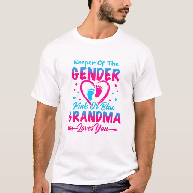 T-shirt Gardez votre sexe rose ou bleu grand-mère vous aim (Devant)