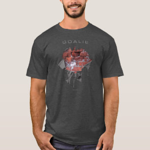 T-shirt Gardien de but déchiré de mur de briques (hockey