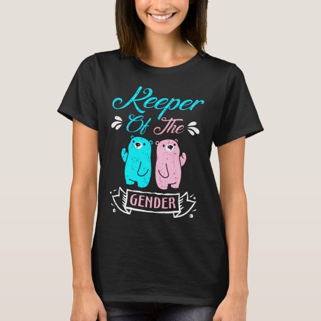 T-shirt Gardien de l'ours en peluche rose et bleu genre (Devant)