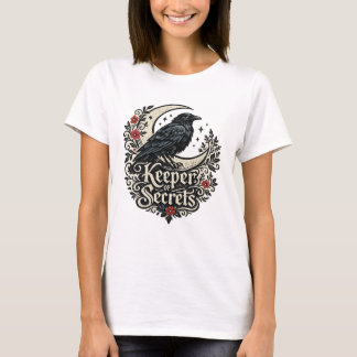 T-shirt Gardien des Secrets Raven Moon Cottagecore Gothiqu