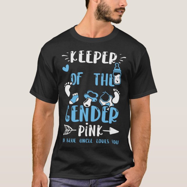 T-shirt Gardien D'Oncle Du Sexe Oncle Rose Ou Bleu L B (Devant)