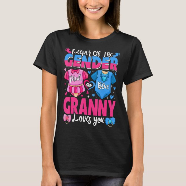 T-shirt Gardien Du Genre Granny Vous Aime Pink Ou Blue Bab (Devant)