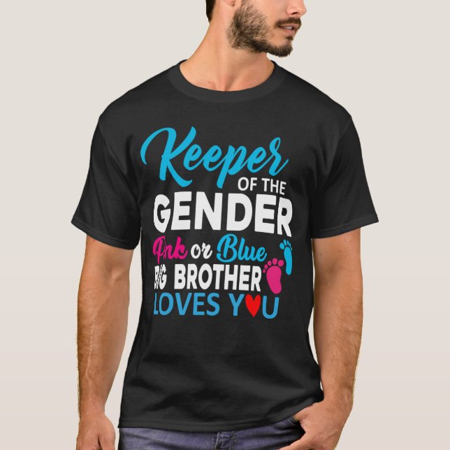 T-shirt Gardien du genre rose ou bleu frère aime Yo (Devant)