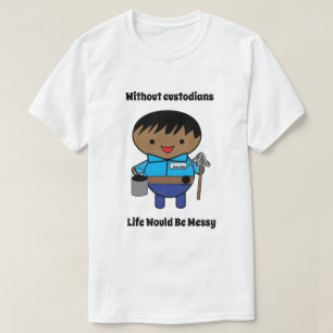 T-shirt Gardien Janitor Black Funny Personnaliser