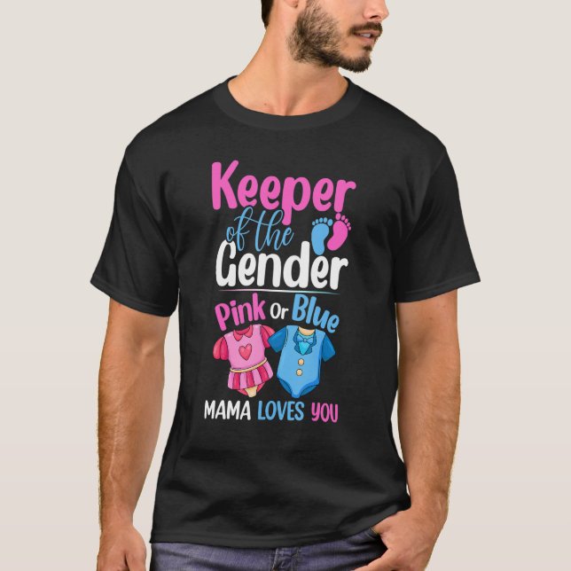 T-shirt Gardienne Du Genre Rose Ou Bleu Maman Vous Aime (Devant)