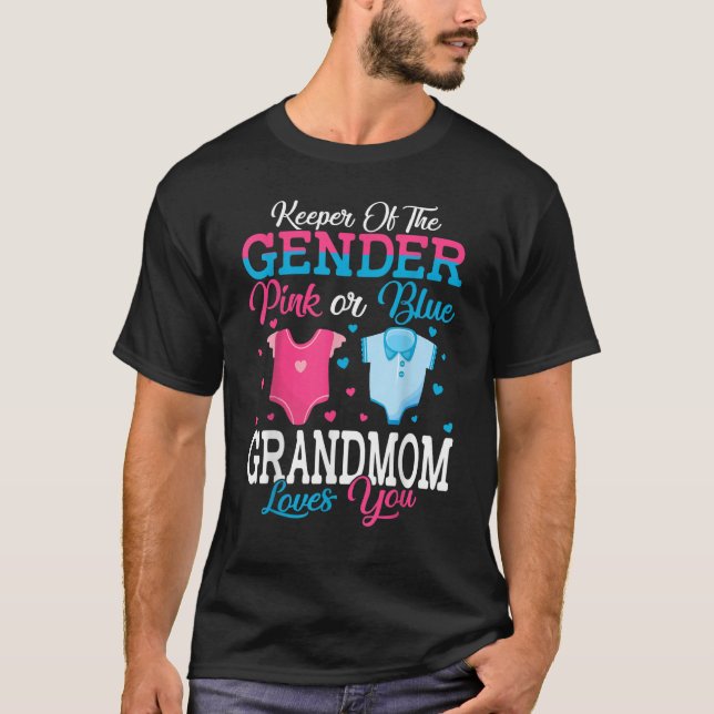 T-shirt Gardienne Rose Ou Bleue Du Genre Grand-Mère Aime Y (Devant)