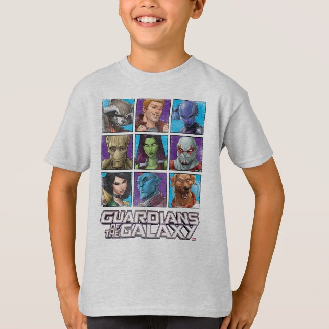 T-shirt Gardiens de la Galaxie | Grille d'équipage (Devant)
