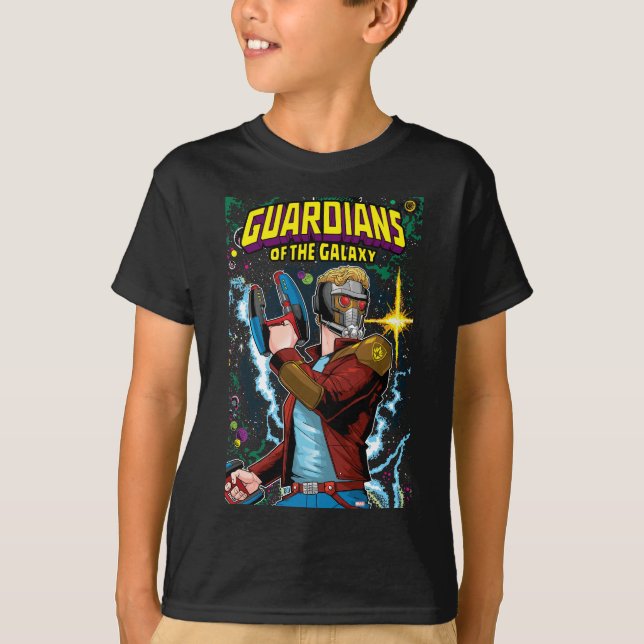T-shirt Gardiens de la Galaxie | Star-Lord Retro Comic (Devant)