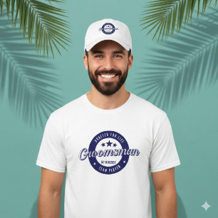 T-shirt Garin de Marié avec Blason Circulaires Bleu pour T