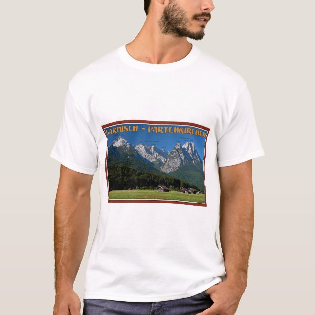 T-shirt Garmisch - le Zugspitze et l'Alpspitze (Devant)