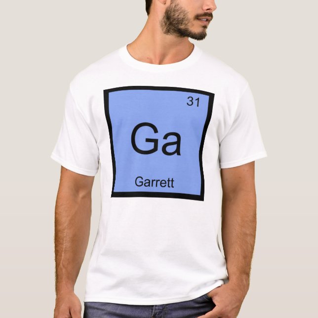 T-shirt Garrett Name Chemistry, Élément Tableau périodique (Devant)