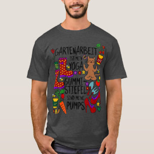 T-shirt Gartenarbeit ist mein Yoga Wellington bottes sont