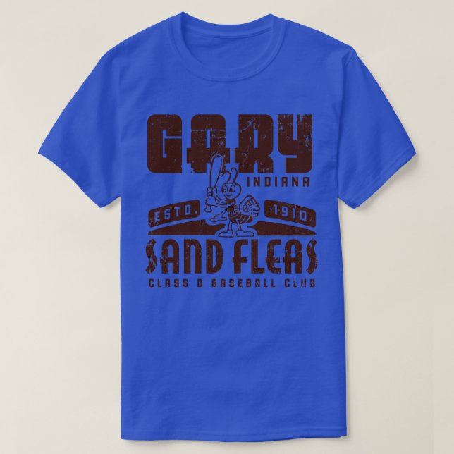 T-shirt Gary Indiana Fleas Baseball (Design devant)