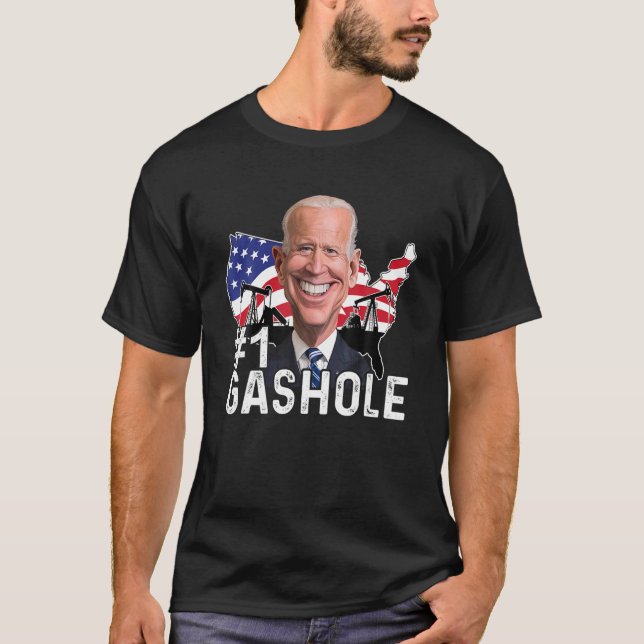 T-shirt Gashole Biden Funny Anti Biden Prix du gaz Biden D (Devant)
