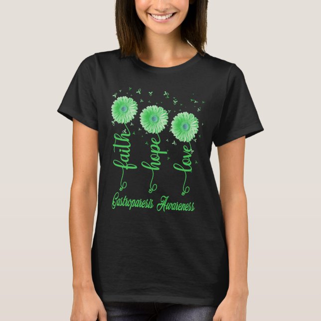 T-shirt gastro-parèse foi espoir amour fleur marguerrière (Devant)