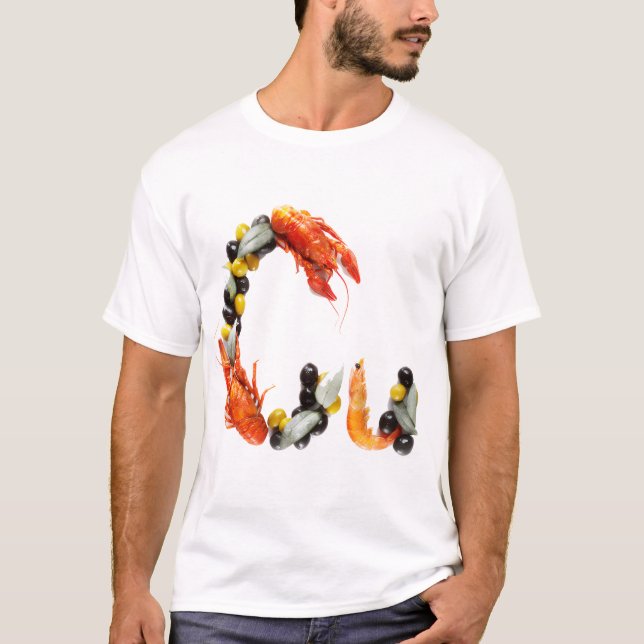 T-shirt Gastronomic Alphabet: C is for Crustacean (Devant)