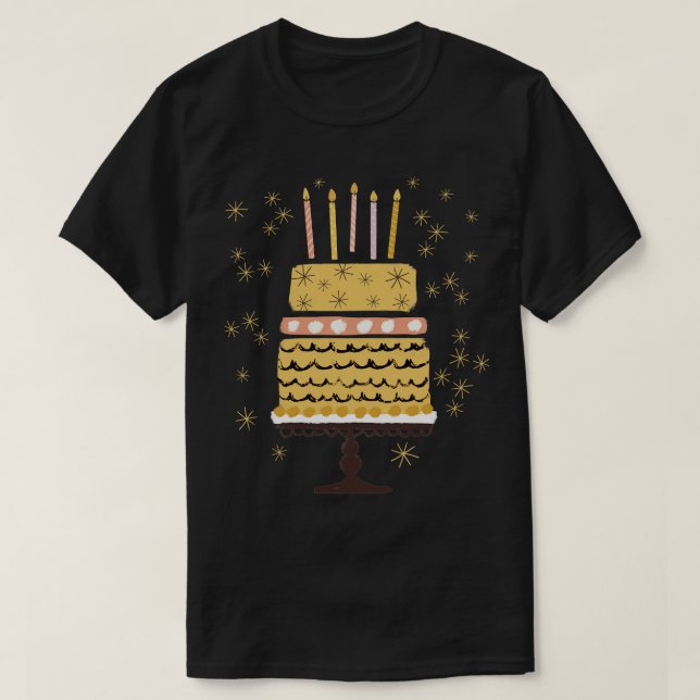 T-shirt Gâteau d'anniversaire (Design devant)