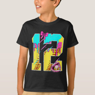 T-shirt Gâteau d'anniversaire 12 ans Crème glacée douce Dr